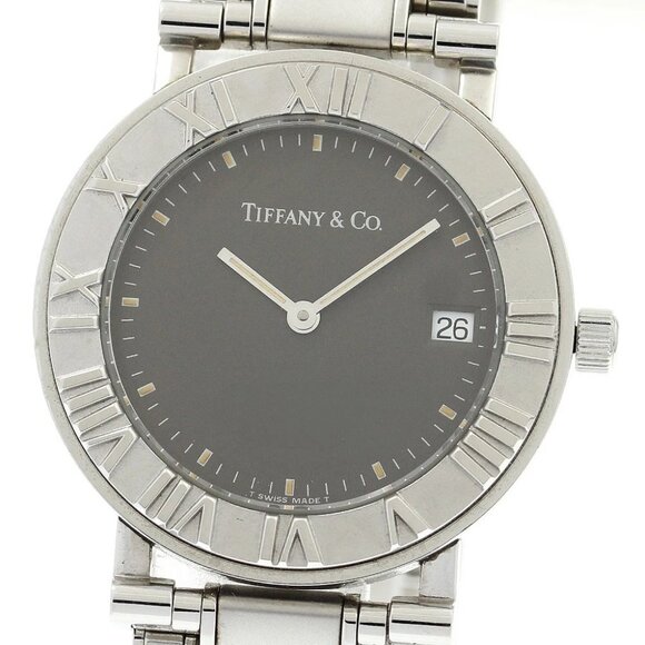 TIFFANY&Co. Atlas Date Gray Dial Quartz Boy's Watch